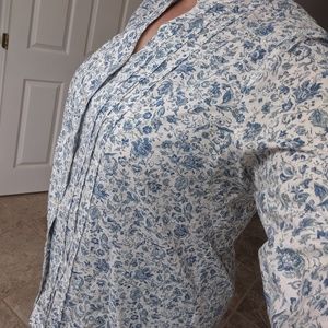 April Cornell classic blue and white shirt XL